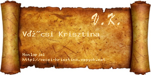 Vécsi Krisztina névjegykártya