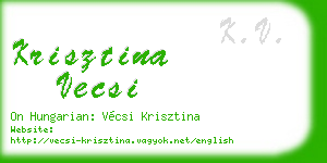 krisztina vecsi business card